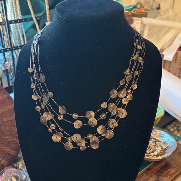 Chic Silver Multi-Strand Necklace - Picture 1 of 4